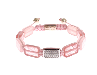 Nialaya Cz Quartz 925 Silver Bracelet In Pink