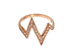 NIALAYA NIALAYA PINK GOLD 925 SILVER WOMENS CLEAR RING