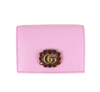 GUCCI GUCCI MARMONT WOMEN'S PINK LEATHER WALLET W/CRYSTAL DOUBLE G