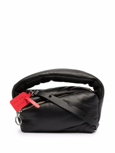 Off-white Black Leather Pump 24 Handbag In Nero