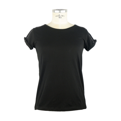 Patrizia Pepe Crew Neck Cotton  Tops & T-shirt In Black