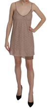 PINK MEMORIES PINK MEMORIES BEIGE SPAGHETTI STRAP A-LINE MINI COTTON WOMEN'S DRESS