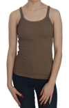 Pink Memories Sleeveless Spaghetti Strap Blouse Top In Brown