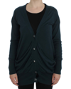 Pink Memories Button Down Cardigan Sweater In Green