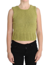 PINK MEMORIES PINK MEMORIES CHIC GREEN KNITTED SLEEVELESS VEST WOMEN'S SWEATER