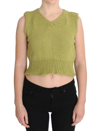 PINK MEMORIES PINK MEMORIES ELEGANT GREEN SLEEVELESS VEST WOMEN'S SWEATER