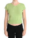 PINK MEMORIES PINK MEMORIES ELEGANT GREEN KNITTED SLEEVELESS VEST WOMEN'S SWEATER