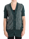 Pink Memories Lace Cotton Cardigan Sweater In Green