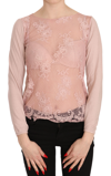 Pink Memories Lace See Through Long Sleeve Top Blouse In Pink