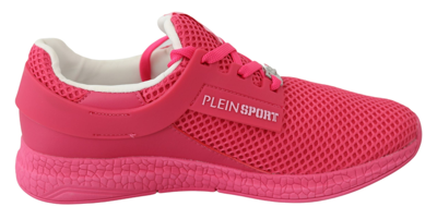 Plein Sport Fuxia Beetroot Polyester Runner Becky Trainers Shoes In Pink