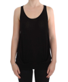 Plein Sud Black Stretch Sleeveless Blouse In Black