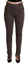 Plein Sud Cotton Stretch Skinny Denim Jeans In Brown