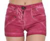 PLEIN SUD PLEIN SUD PINK MID WAIST COTTON MINI DENIM WOMEN'S SHORTS