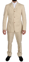 ROMEO GIGLI ROMEO GIGLI TWO PIECE 3 BUTTON BEIGE COTTON SOLID MEN'S SUIT