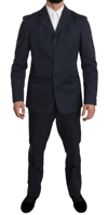 ROMEO GIGLI ROMEO GIGLI TWO PIECE 3 BUTTON COTTON BLUE SOLID MEN'S SUIT