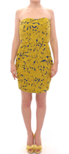 SACHIN & BABI SACHIN & BABI BLUE YELLOW STRAPLESS BUBBLE MINI SHIFT WOMEN'S DRESS