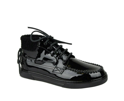 Saint Laurent Men's Black Patent Leather Hi Top Sneakers (40 Eu / 7 Us)