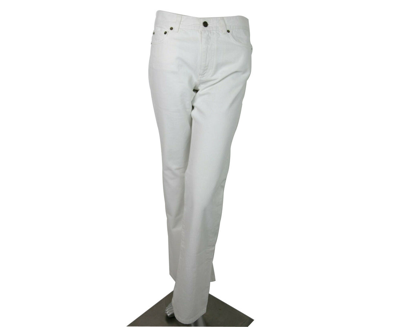 Saint Laurent Women's White Denim Flare Cropped Jeans (29)