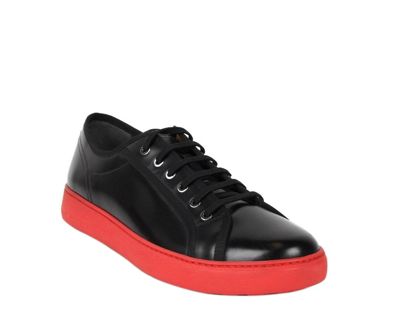 Ferragamo Men's Leather Sneakers In Black