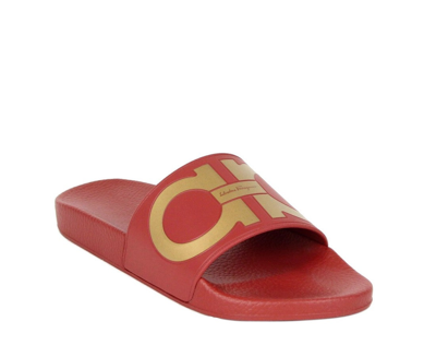 Ferragamo Men's Rubber Sandal In Red