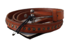 Scervino Street Brown Genuine Leather Rustic Silver Buckle Belt In Brown