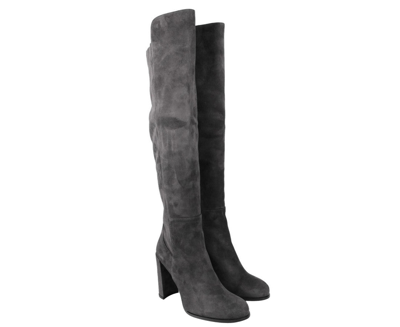 Stuart Weitzman Womens Alljill Anthracite Suede Over The Knee Boot