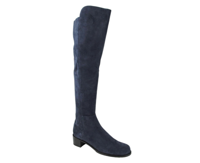 Stuart Weitzman Women's Allserve Nice Blue Suede Knee Boot Yw28482 (7.5 M)