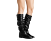 Stuart Weitzman Womens Flatscrunchy Black Nappa Leather Knee High Boots In Black