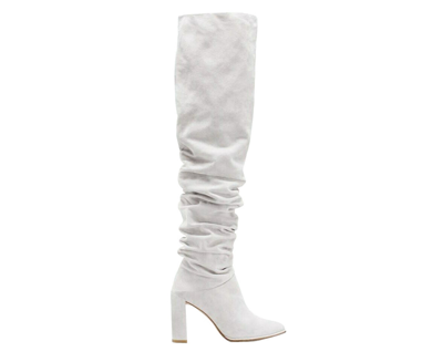 Stuart Weitzman Womens Light Gray Histyle Perla Suede Over-the-knee Boot