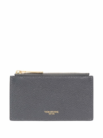 Thom Browne Rwb Stripe Compact Wallet In Grey