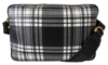 Versace Grey Fabric & Leather Crossbody Bag In Grey