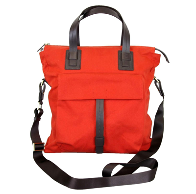 Zegna Z  Unisex Canvas Messenger Bag In Red