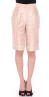 Zeyneptosum Brocade Above Knee Shorts In Beige