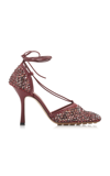 Bottega Veneta Sparkle Stretch Sandals In Burgundy