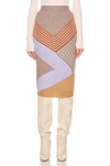 Stella Mccartney Women's Stella By Stella 3d Stripes Wool Midi Skirt In Multicolor