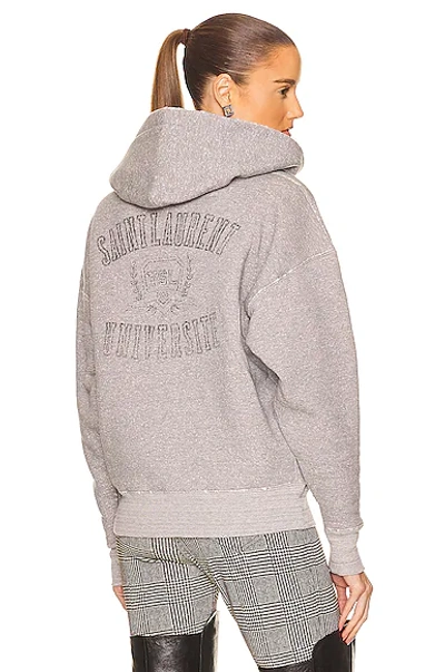 Saint Laurent Grunge Hoodie In Gris Chine & Gris