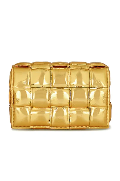 Bottega Veneta Padded Cassette Crossbody Bag In Gold