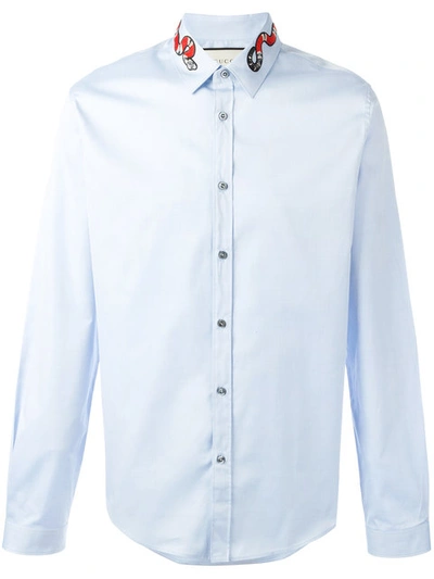gucci white snake collar shirt