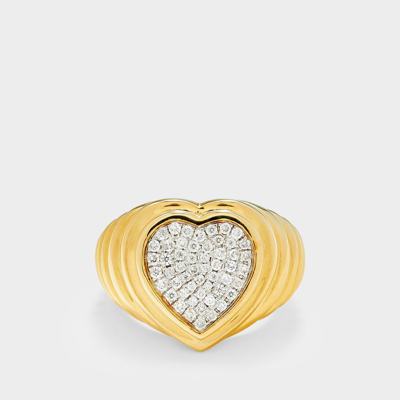 Yvonne Léon Heart Berlingot Diamond Ring In Gold