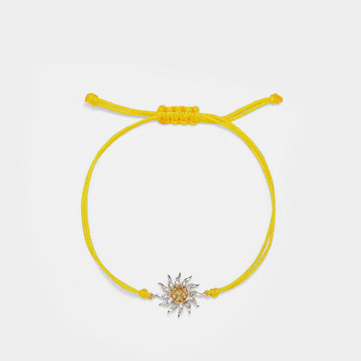 Yvonne Léon 9-karat White And Yellow Gold, Cord, Citrine And Diamond Bracelet