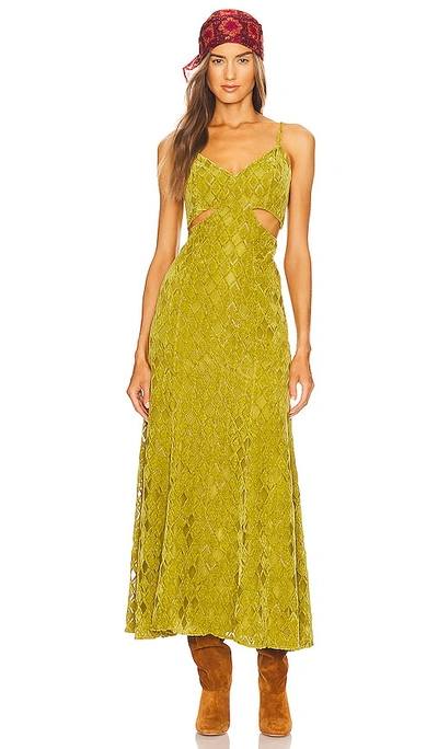 House Of Harlow 1960 X Revolve Francia Maxi Dress In Chartreuse Green