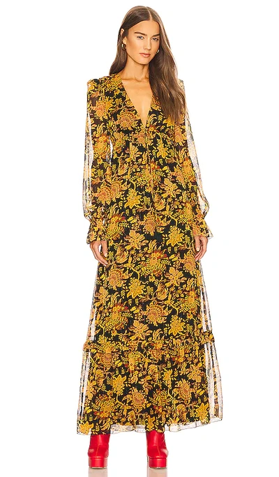 House Of Harlow 1960 X Revolve Labeaux Maxi Dress In Black Multi