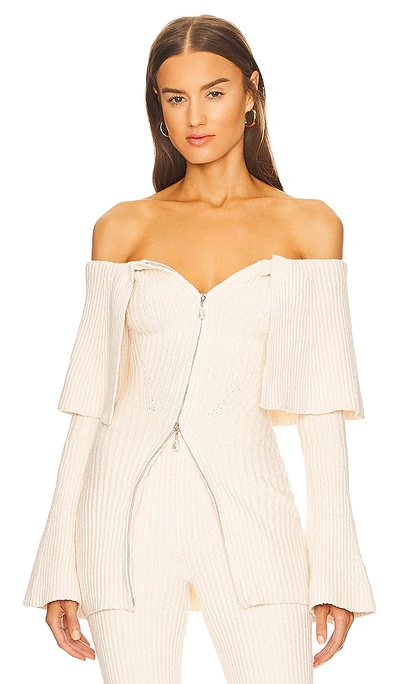 House Of Harlow 1960 Akari Off Shoulder Sweater In Ivory