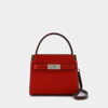 Tory Burch Petite Lee Radziwill Pebbled Double Bag In Red