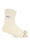 WELLBEING + BEINGWELL WELL EMBROIDERED TUBE SOCK