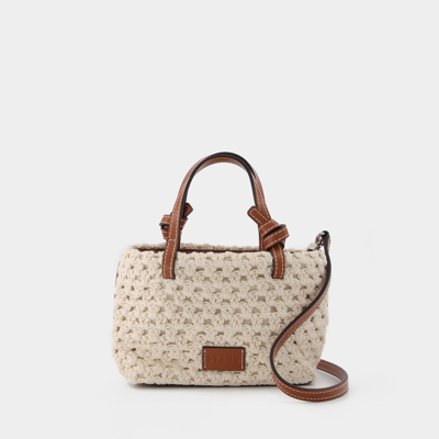 Staud White Ria Crochet Mini Cross Body Bag In Ivory