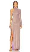 Kim Shui One Sleeve Glitter Gown In Gold