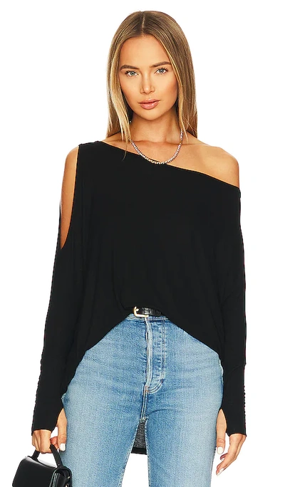 Michael Lauren Deuce Oversized Top In Black