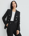 Veronica Beard Miller Dickey Jacket In Black With Silver Buttons