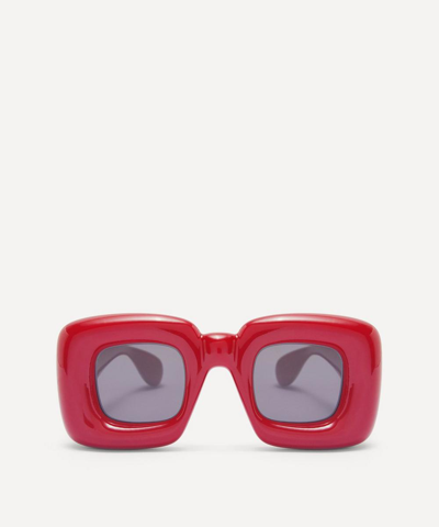 Loewe Inflated Rectangular Sunglasses In Lipstick